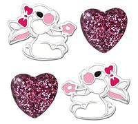 Kinder Mädchen Ohrringe echt 925 Sterling Silber Edelstahl kleine Ohrstecker Hase Glitzer Herz Schmuck (K130+K160)