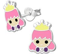 Kinder Mädchen Ohrstecker 925 Sterling Silber mit Zirkonia Ohrringe Prinzessin Krone K302