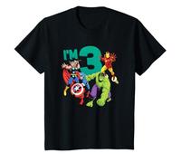Kinder Marvel Avengers Cute 3rd Birthday I'm 3 T-Shirt