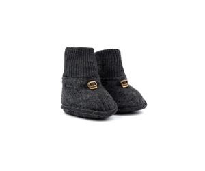 Kinder Merino Booties grau Anthrazit Melange Mikk-Line Größe: 50/56