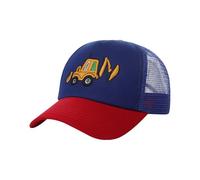 Kinder Mesh-Baseballcap mit Bagger-Stickerei Atmungsaktive Basecap Trucker-Cap Schirmmütze, verstellbar UV-Schutz Baseballkappe Cartoon Cap Mütze Sonnenhut für Jungen Mädchen 2-6 Jahre