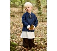 Kinder Mittelalter-Hemd Colin, mit Schnürung, blau, Gr. 110