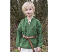 Kinder Mittelalter-Hemd Colin, mit Schnürung, grün, Gr. 146