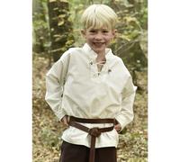 Kinder Mittelalter-Hemd Colin, mit Schnürung, natur