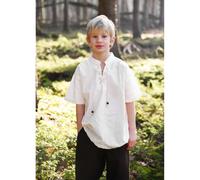 Battle-Merchant - Mittelalterliches Kinderhemd Nilo - Mittelalter Kurzarm Hemd für Kinder - Wikinger, LARP (DE/NL/SE/PL, Numerisch, 110, Regular, Natur)