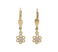 Kinder Ohrhänger Gold 333 Zirkonia Blume JL10-06-3202 JuwelmaLux