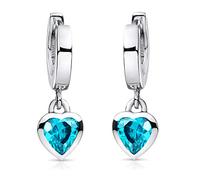 Kinder Ohrringe Creolen Silber 925 mit Zirkonia Herzen in 6 Farben SO-389 | Echtsilber Ohrhänger für Mädchen 18x2mm aus hautfreundlichem Sterlingsilber in Geschenk-Etui von MATERIA by Matthias Wagner