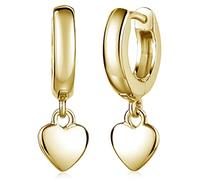 Kinder Ohrringe Herz gold Mädchen Creolen Silber 925 vergoldet SO-24-Gold