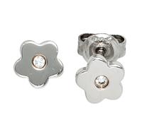 Kinder Ohrstecker Blume Blumen 925 Silber 2 Zirkonia Ohrringe Kinderohrringe