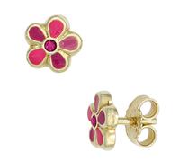 Kinder Ohrstecker Blume rosa pink 333 Gold Gelbgold Ohrringe Kinderohrringe