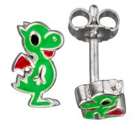 Kinder Ohrstecker Drache grün 925 Sterling Silber Ohrringe Kinderohrringe