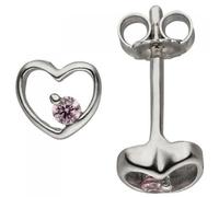 Kinder Ohrstecker Herz 925 Sterling Silber 2 Zirkonia Kinderohrringe