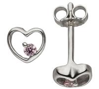 Kinder Ohrstecker Herz 925 Sterling Silber 2 Zirkonia Kinderohrringe