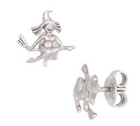 Kinder Ohrstecker Hexe 925 Sterling Silber mattiert Ohrringe Kinderohrringe