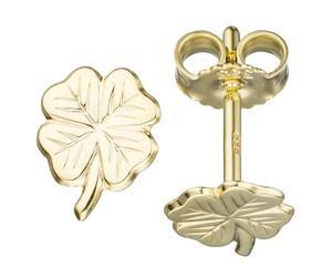 Kinder Ohrstecker Kleeblatt 333 Gold Gelbgold Ohrringe Kinderohrringe