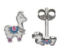 Jobo Kinder Ohrstecker Lama weiß 925 Sterling Silber Ohrringe Kinderohrringe
