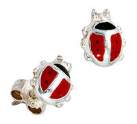 Kinder Ohrstecker Marienkäfer rot 925 Sterling Silber Ohrringe Kinderohrringe