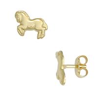 Kinder Ohrstecker Pferd Pferde 333 Gold Gelbgold Ohrringe Kinderohrringe