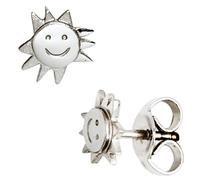 Kinder Ohrstecker Sonne 925 Sterling Silber teil matt Ohrringe Kinderohrringe