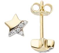 Kinder Ohrstecker Stern 375 Gold Gelbgold 12 Zirkonia Ohrringe Sternohrstecker