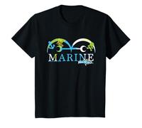 Kinder One Piece Marine Color Logo Military Force Kids T-Shirt