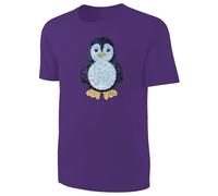 Kinder Pinguin Wendepailletten T-Shirt - Streichel-Shirt Lila Größe 98