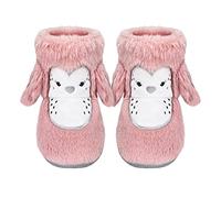 Kinder Plüsch Hausschuhe Mädchen Pinguin Hausschuhe Plüsch Stiefel Flauschig Tiere Paillette Pantoffeln rutschfeste Gummi Sohle Kindergarten Zuhause Schuhe 100% Synthetik Schuhe Rosa 33 EU(1/2)