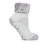 Kinder Plüschbett-Socken | Heat Holders | Warme gemütliche Thermosocken für Jungen und Mädchen - Silbergrau EU 31,5 - 36