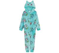 Kinder Pokemon Onesie Mädchen Jungen Verkleidung All-in-One Outfit Kapuzen-Schlafanzug mit 3D-Kapuze Fleece-Pyjama mit Reißverschluss Loungewear, 11-12 Years