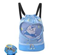 Kinder-Pooltasche - wasserdichte Schwimmtasche, trocken und nass, getrennter Kordelzug, leichter Cartoon-Pool-Rucksack, langlebige Aktivitätstasche, Mehrzweck-Schwimmausrüstung, Organizer, Schule