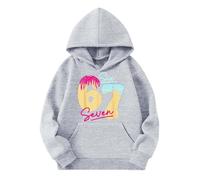 Kinder Pullover Hoodies 67 Six Seven Printed Hoodie Neuheit Cartoon Langarm Kapuzenpulli Festival Sweatshirt Kinder Retro Urlaub Kleidung, grau, 4-5 Years