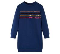 vidaXL Kinder-Pulloverkleid mit Streifen aus Pailletten Sweatshirt Kleid Marineblau 116