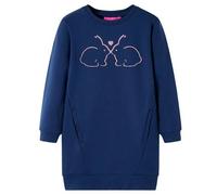vidaXL Kinder-Pulloverkleid mit Kaninchen Pullover Sweatshirt Kleid Marineblau 116