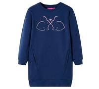 vidaXL Kinder-Pulloverkleid mit Kaninchen Pullover Sweatshirt Kleid Marineblau 92
