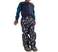 Kinder Regenhose mit reflektierenden Streifen Thermo-Latzhose für Jungen und Mädchen mit Blumen Muster Matsch-Hose Buddelhose 903967 Dunkel-Blau 80/86