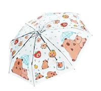 Kinder-Regenschirm - 38,19 Zoll Faltbarer, Leichter Automatik-Regenschirm | Wasserdichter Regenschirrm Mit Capybara-Motiv, Schnell Trocknender Reiseschirm Für Kinder, Schule, Camping Im FreienUnd Gebu