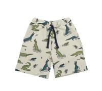 Kinder Shorts GOTS-zertifiziert aus Bio-Baumwolle hellbeige mit Krokodil-Motiv - Walkiddy Blau 80