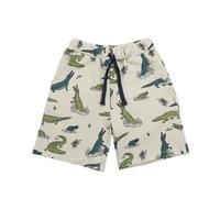 Kinder Shorts GOTS-zertifiziert aus Bio-Baumwolle hellbeige mit Krokodil-Motiv - Walkiddy Blau 86