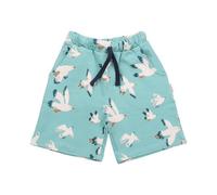 Kinder Shorts GOTS-zertifiziert aus Bio-Baumwolle mint mit Möwen-Motiv - Walkiddy Blau 98