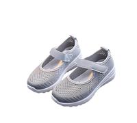 Kinder Sneaker Atmungsaktiv Einfarbige Mesh Turnschuhe Jungen Mädchen Rutschfester Sport Schuhe Breite Füße Laufschuhe Outdoor Lässig Sportschuhe Leicht Kinderschuhe (Grey, 31 Little Child)