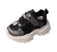Kinder Sneaker Atmungsaktiv Einfarbige Turnschuhe Jungen Mädchen Outdoor Lässig Sportschuhe Leicht Kinderschuhe Rutschfester Sport Schuhe Breite Füße Laufschuhe (Black, 28 Little Child)