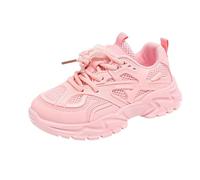 Kinder Sneaker Atmungsaktiv Mesh Turnschuhe Jungen Mädchen Einfarbige Outdoor Lässig Sportschuhe Rutschfester Sport Schuhe Breite Füße Laufschuhe Leicht Kinderschuhe (Pink, 36 Big Kids)