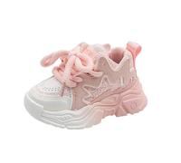 Kinder Sneaker Atmungsaktiv Pailletten Turnschuhe Baby Mädchen Rutschfester Sportschuhe Outdoor Lässig Sport Schuhe Breite Füße Laufschuhe Fashion Leicht Kinderschuhe (Pink, 28.5 Little Child)