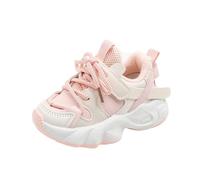Kinder Sneaker Atmungsaktiv Turnschuhe Baby Jungen Mädchen mit Klettverschluss Rutschfester Sportschuhe Outdoor Lässig Sport Schuhe Breite Füße Laufschuhe Leicht (Pink, 28.5 Little Child)