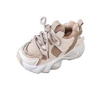 Kinder Sneaker Atmungsaktiv Turnschuhe Baby Jungen Mädchen mit Klettverschluss Rutschfester Sportschuhe Outdoor Lässig Sport Schuhe Breite Füße Laufschuhe Leicht (Khaki, 27 Little Child)