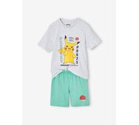 Kinder Sommer-Schlafanzug POKEMON mit Pikachu-Print grau Gr. 116