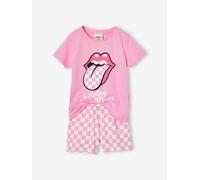 Kinder Sommer-Schlafanzug THE ROLLING STONES rosa Gr. 116