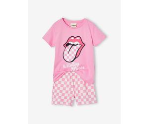 Kinder Sommer-Schlafanzug THE ROLLING STONES rosa Gr. 116