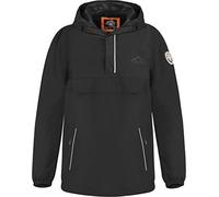 Kinder Sommerjacke mit Netzfutter atmungsaktiver Windbreaker Regenjacke mit Kapuze - wasserdichter Anorak für Junge und Mädchen mit 3M™ Scotchlite™ Reflektor Streifen Farbe Schwarz Größe 134-140