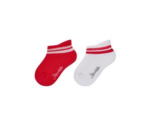 Kinder Sport-Knöchelsocken mit Coolmax® 2er-Pack Sterntaler - rot und weiß Größe: 23-26